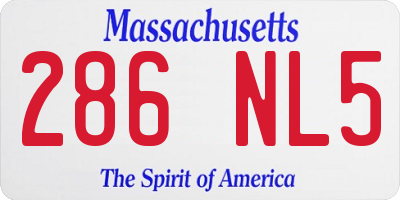 MA license plate 286NL5