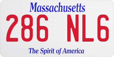 MA license plate 286NL6