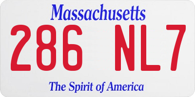 MA license plate 286NL7