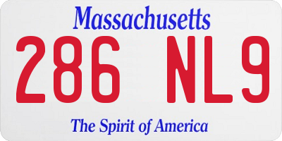 MA license plate 286NL9