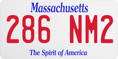 MA license plate 286NM2