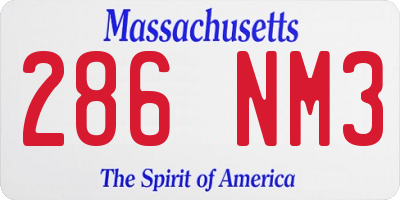 MA license plate 286NM3