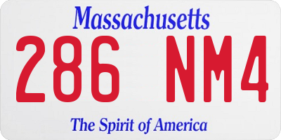 MA license plate 286NM4
