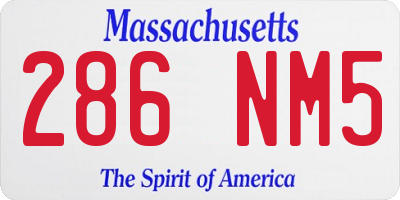 MA license plate 286NM5