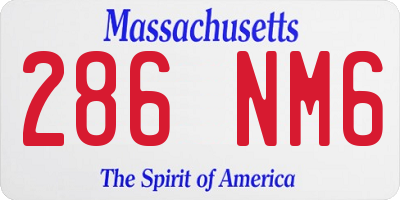 MA license plate 286NM6