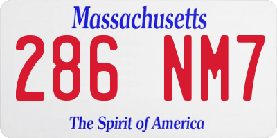 MA license plate 286NM7