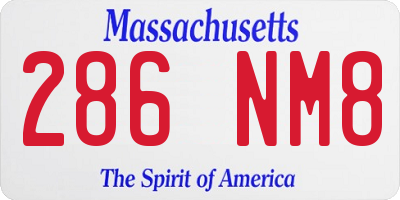 MA license plate 286NM8