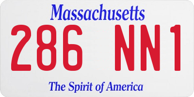 MA license plate 286NN1