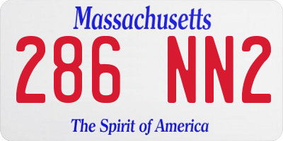 MA license plate 286NN2