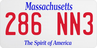 MA license plate 286NN3