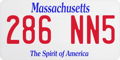 MA license plate 286NN5