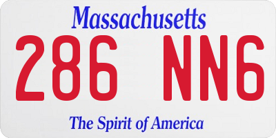 MA license plate 286NN6