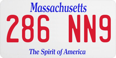 MA license plate 286NN9