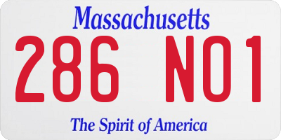 MA license plate 286NO1
