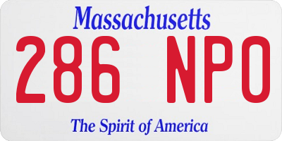 MA license plate 286NP0