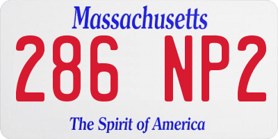 MA license plate 286NP2