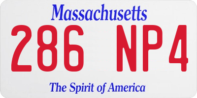 MA license plate 286NP4