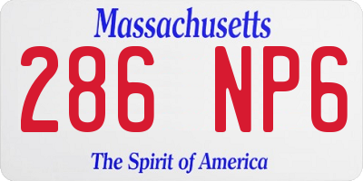 MA license plate 286NP6
