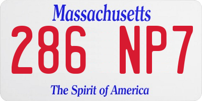 MA license plate 286NP7