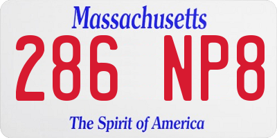 MA license plate 286NP8