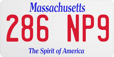 MA license plate 286NP9