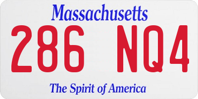 MA license plate 286NQ4