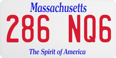 MA license plate 286NQ6