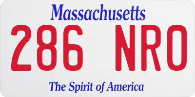 MA license plate 286NR0