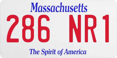 MA license plate 286NR1