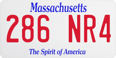 MA license plate 286NR4