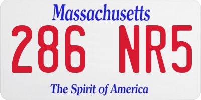 MA license plate 286NR5
