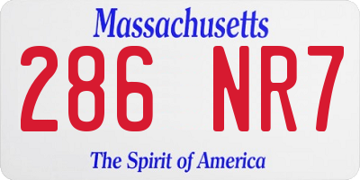 MA license plate 286NR7