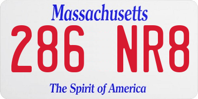 MA license plate 286NR8