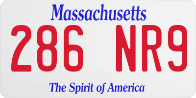 MA license plate 286NR9