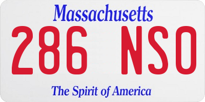 MA license plate 286NS0