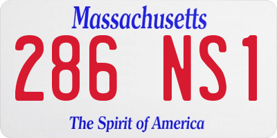 MA license plate 286NS1