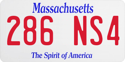 MA license plate 286NS4