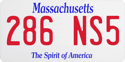 MA license plate 286NS5