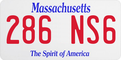 MA license plate 286NS6