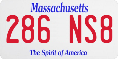 MA license plate 286NS8