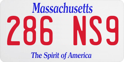 MA license plate 286NS9