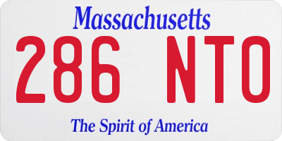 MA license plate 286NT0