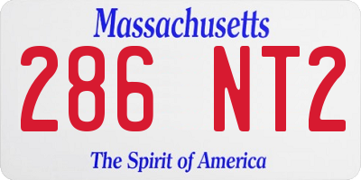 MA license plate 286NT2