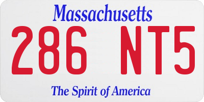 MA license plate 286NT5