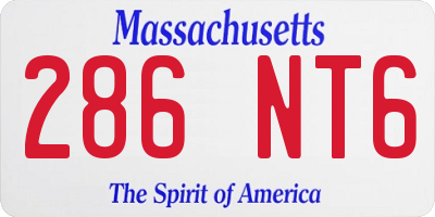 MA license plate 286NT6