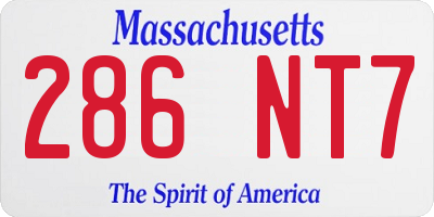 MA license plate 286NT7