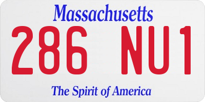 MA license plate 286NU1