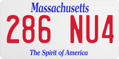 MA license plate 286NU4