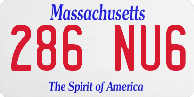 MA license plate 286NU6