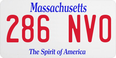 MA license plate 286NV0